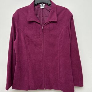 Vintage‎ BonWorth 2 Piece Pants Set Burgundy Microsuede, Zip-up, Size Large/Med